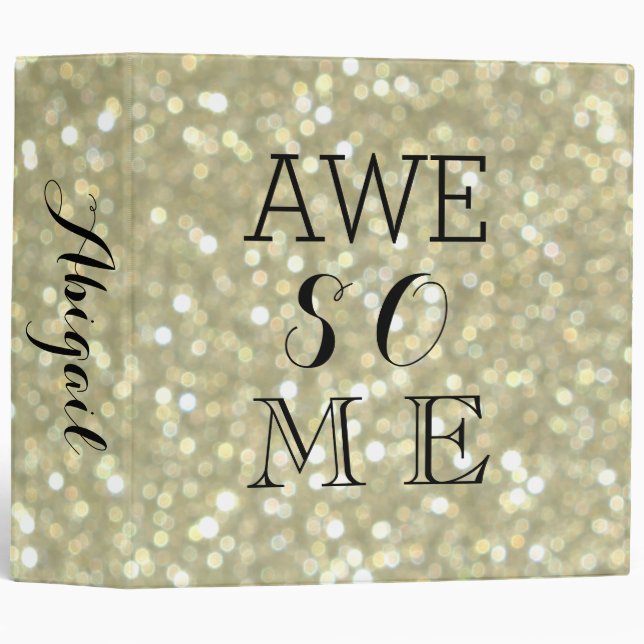 Sparkly Gold AWESOME Binder (Front/Spine)