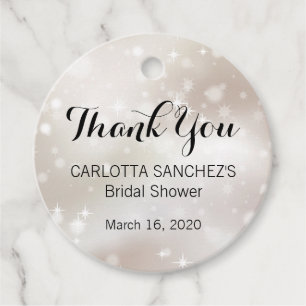 Sparkly Gold Celestial Stars Bridal Shower Favor Tags