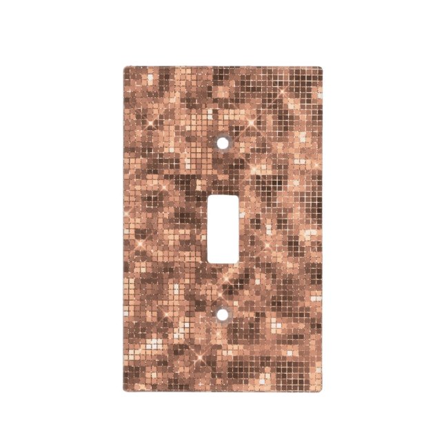 Sparkly Gold Champagne Luxury Sparkle Light Switch Cover (Front)