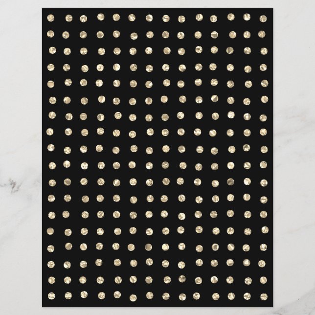 Sparkly Gold Crystal Glitter Dots Scrapbook Paper (Front)