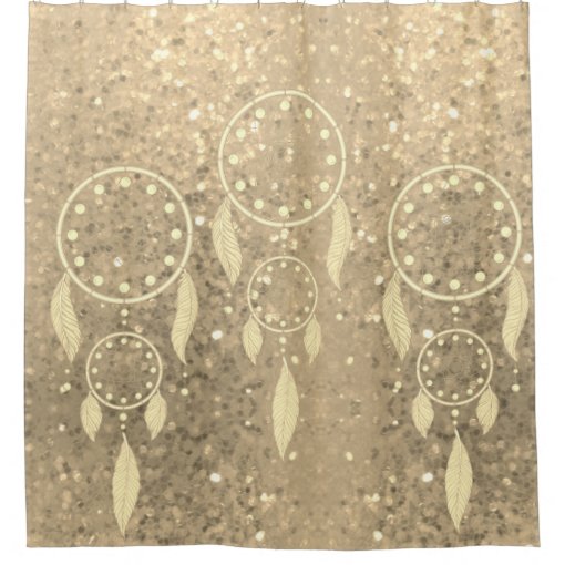 Sparkly Gold Dreamcatcher Shower Curtain Zazzle