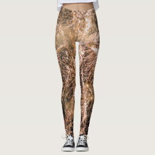Sparkly gold fireworks Abstract Leggings