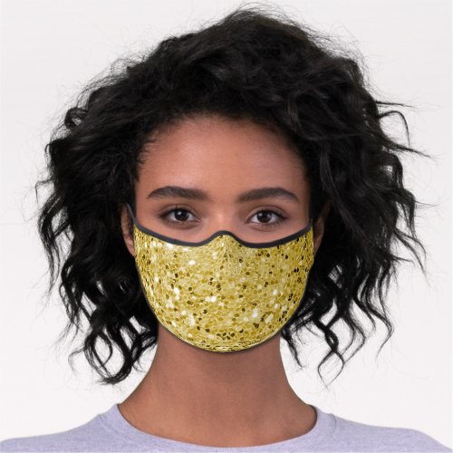 Sparkly Gold Glitter Sequin Bling Premium Face Mask