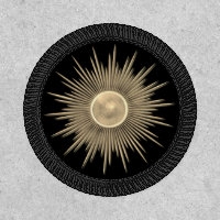 Sparkly Gold Hippie Sun Full Moon Black Spiritual