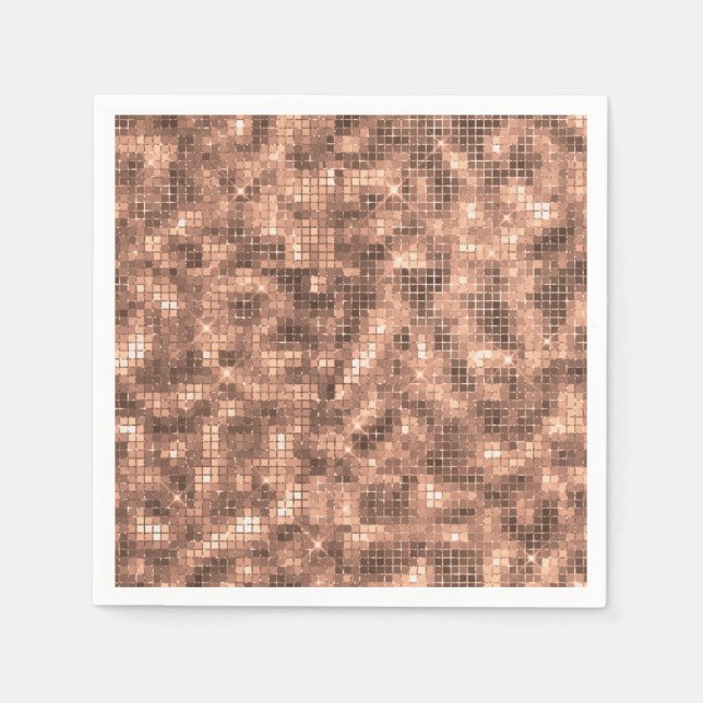 Sparkly Gold Luxury Sparkle Girly Sequins Party Napkins (Front)