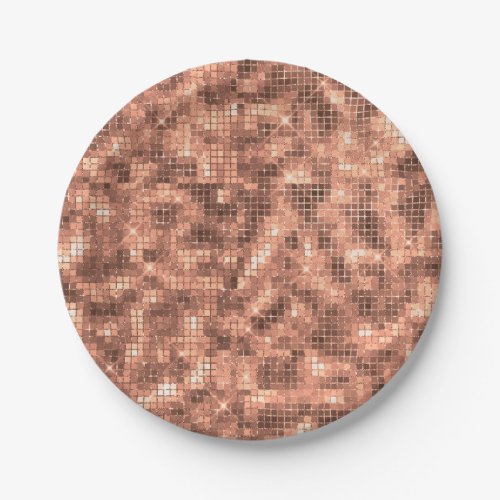 Sparkly Gold Luxury Sparkle Girly Sequins Party Paper Plates