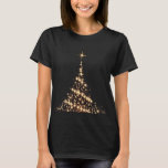 Sparkly Gold Merry Christmas Xmas Tree Holiday Fun T-shirt at Zazzle