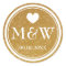 Sparkly gold monogram wedding favor stickers seals