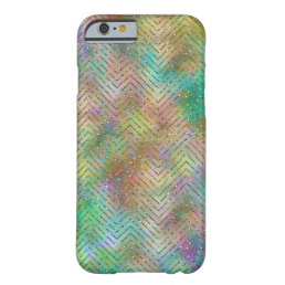 Sparkly Gold Rainbow Lights Chevron Pattern Print Barely There iPhone 6 Case