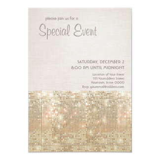 Sparkly Gold Sequins Festive Party Invitation