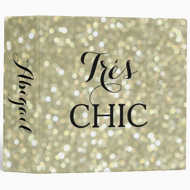 Sparkly Gold Very Chic Binder (Front/Spine)