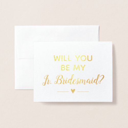 Sparkly Gold Will You Be My Jr Bridesmaid Proposal Foil Card