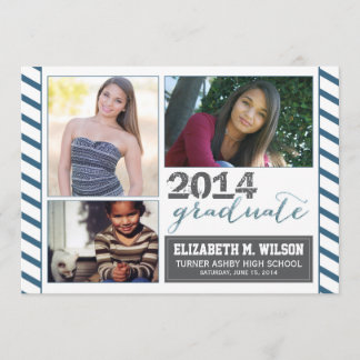 Sparkly Graduation Announcement (navy blue)
