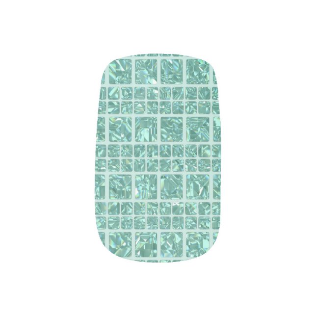 Sparkly Green Nail Art (Left Thumb)