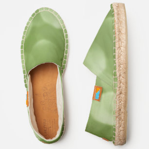 Sparkly Greenery light green bokeh Abstract Espadrilles
