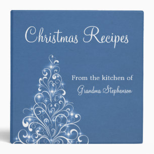Sparkly Holiday Tree Binder (2 inch), Blue