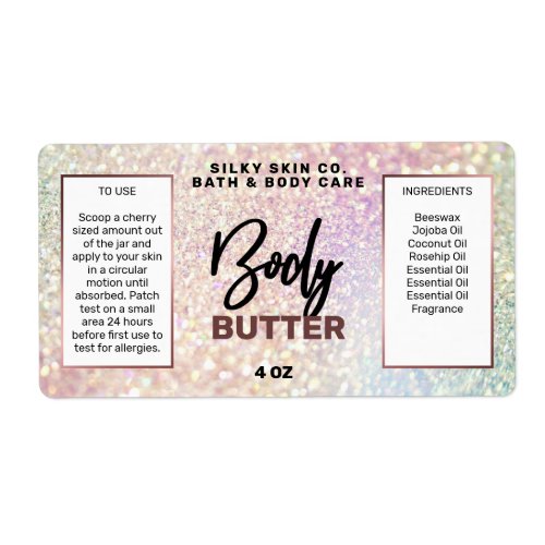 Sparkly Holographic Body Butter Labels
