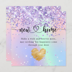 Sparkly Holographic New Home Housewarming Card