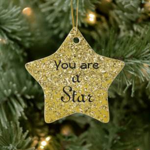 Sparkly Hope Star Ceramic Ornament