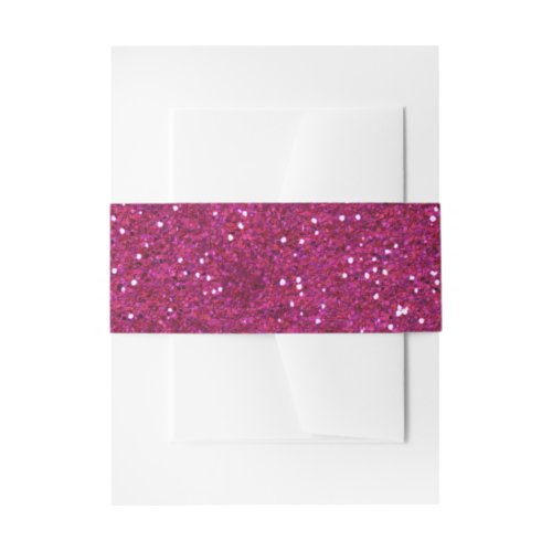 Sparkly Hot Pink  Silver Glitter Invitation Belly Band
