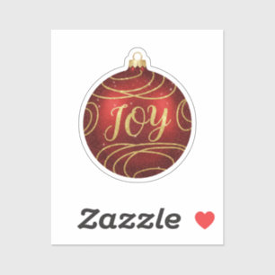 Sparkly JOY Christmas Ornament Holiday Message Sticker