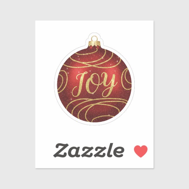 Sparkly JOY Christmas Ornament Holiday Message Sticker (Sheet)