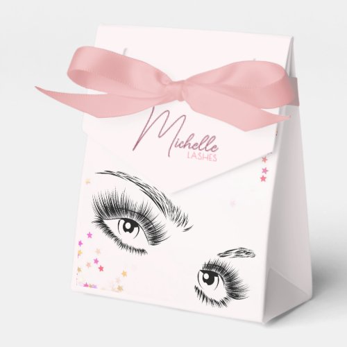 Sparkly Lashes Pink Glitter Confetti Aftercare Kit Favor Boxes