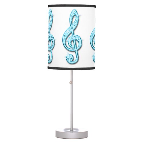 Sparkly Light Blue Music Note Table Lamp