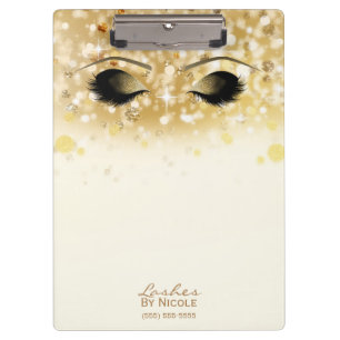 Sparkly Lights Gold Makeup Eyes Lashes Modern Clipboard