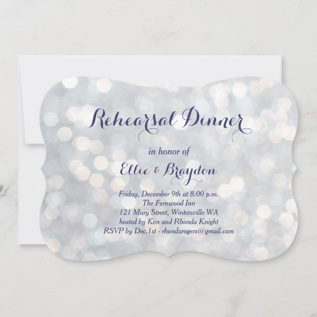 Sparkly Lights Rehearsal Dinner Invitation (Front)