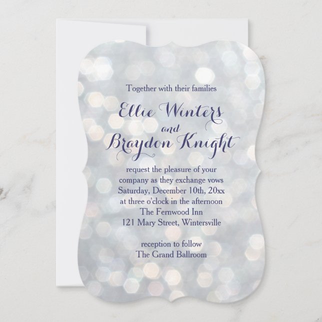 Sparkly Lights Wedding Invitation (Front)