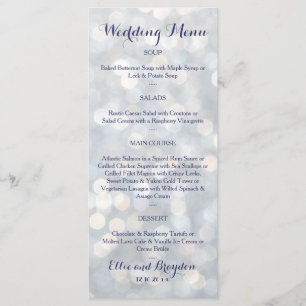 Sparkly Lights Wedding Menu