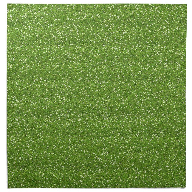 Sparkly Lime Green & Silver Glitter Cloth Napkin (Front)