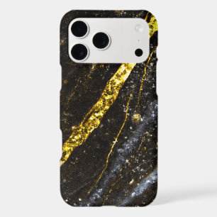 Sparkly line gold black chic abstract bling iPhone 17 pro max case
