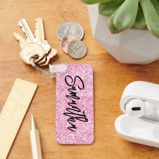 Sparkly Luxury Light Pink Glitter Keychain