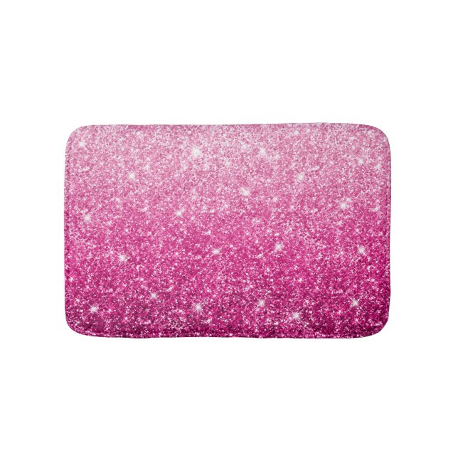Sparkly Luxury Pink Gradient Bath Mat (Front)