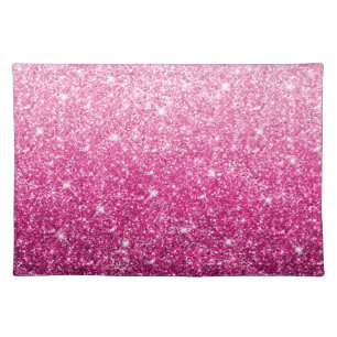 Sparkly Luxury Pink Ombre Cloth Placemat