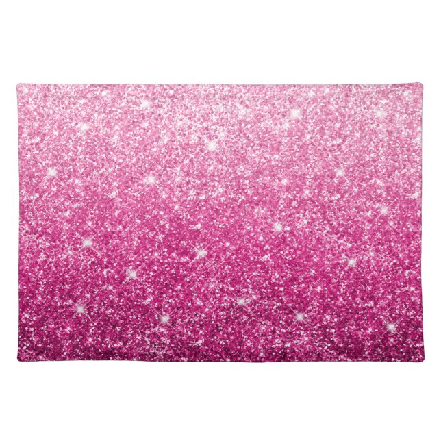 Sparkly Luxury Pink Ombre Cloth Placemat (Front)