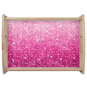 Sparkly Luxury Pink Ombre Serving Tray