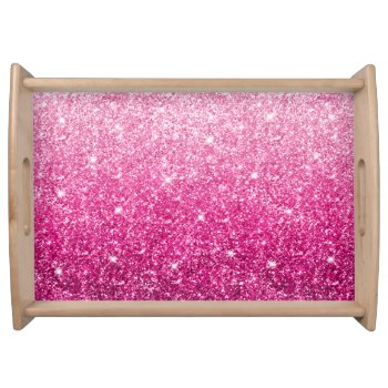 Sparkly Luxury Pink Ombre Serving Tray by pinkgifts4you at Zazzle
