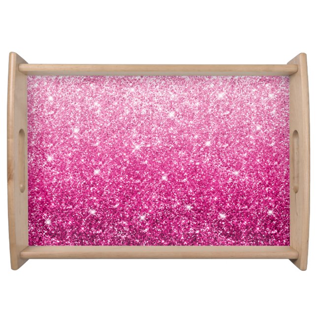 Sparkly Luxury Pink Ombre Serving Tray (Front)