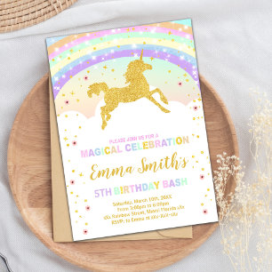 Sparkly & Magical Girl’s Party Card