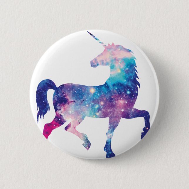Sparkly Magical Unicorn Button (Front)