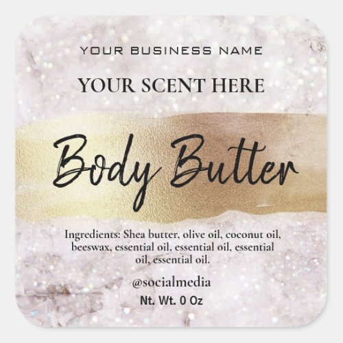 Sparkly Marble Body Butter Labels