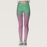 Sparkly Mermaid Green Berry Pink Glitter Ombre Leggings<br><div class="desc">This girly and cute design is perfect for the trendy and stylish woman. It features a faux printed sparkly mermaid green and berry pink glitter ombre design. It's modern, chic, and fashionable. ***IMPORTANT DESIGN NOTE: For any custom design request such as matching product requests, color changes, placement changes, or any...</div>