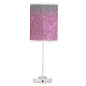 Sparkly Mermaid Green Berry Pink Glitter Ombre Table Lamp (Back)