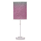 Sparkly Mermaid Green Berry Pink Glitter Ombre Table Lamp (Front)
