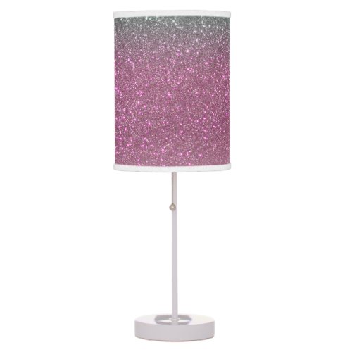 Sparkly Mermaid Green Berry Pink Glitter Ombre Table Lamp