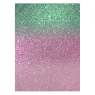 Sparkly Mermaid Green Berry Pink Glitter Ombre Tablecloth