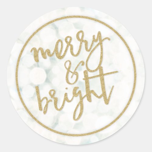 Sparkly Merry  Bright WhiteGold Envelope Seal